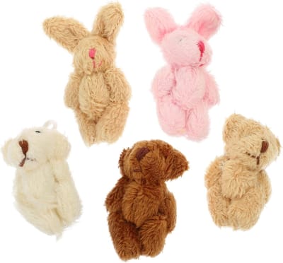 Pluchen Poppen Set - Mini Knuffels - Miniatuur Decoratie - Zachte Pluche Materiaal - 4.5 cm Hoog - Gemengde Kleuren