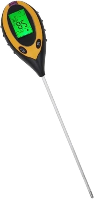 Bodemtester 5-in-1 - Vochtigheidsmeter Thermometer - Planten Verzorgen - Draagbaar Ontwerp - 19.7 cm Sondelengte - Grijs