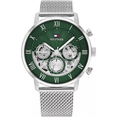 Tommy Hilfiger TH1710567 Legend Heren Horloge - Mineraalglas - Staal - Zilverkleurig - 44 mm breed - Quartz - Druksluiting - 5 ATM (douchen)
