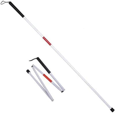 Opvouwbare Wandelstok - Blinde Stok Vouwen - Veilig Lopen - 4 Secties Aluminium - 16 Inch Uitgestrekt - Zilver