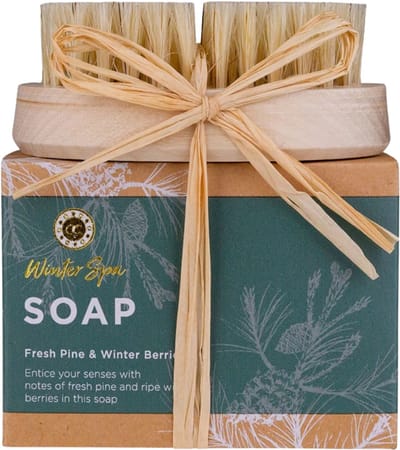 green-goose® Zeep & Nagelborsteltje Giftset - 100g handgemaakte zeep - warme wintergeur van Gingerbread & Cranberry