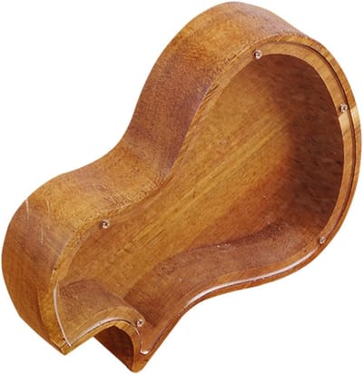 Houten Spaarpot - Geldkistje Muziekvorm - Kinderkamer Decoratie - Handgemaakt Uniek Design - 20 x 15 x 4 cm - Lichtbruin