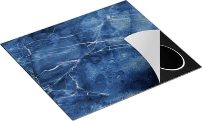 Chefcare Inductie Beschermer Abstracte Kunst - Blauw - 60x50 cm - Afdekplaat Inductie - Kookplaat Beschermer - Inductie Mat