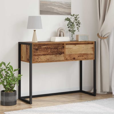 vidaXL - Bijzettafel - Oud - Hout - 100 - x - 36 - x - 75 - cm - Bewerkt - hout