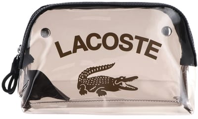 LACOSTE toilettas Double Make Up Pouch Transparent Noir Ermine transparant