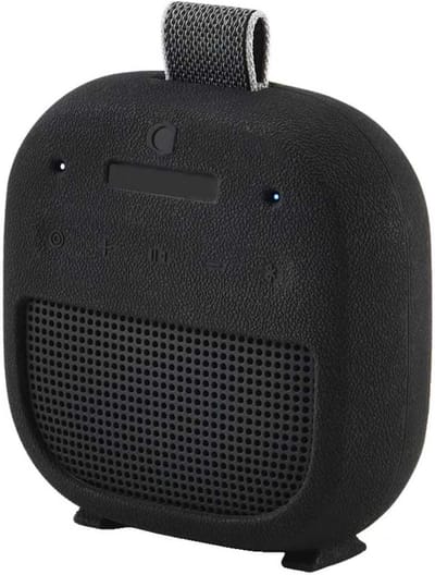 Draagbare Beschermhoes voor Bose SoundLink Micro 2nd Gen - Schoudertas Accessoires, Beschermende Skin met Carabiner (Zwart)