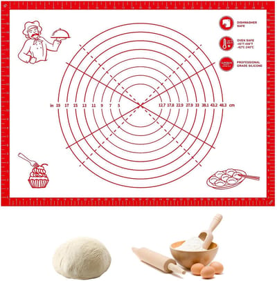 Dailygoods- Deegmat groot 80 x 60 cm - Siliconen bakmat - Antislip/anti-aanbak - Herbruikbaar - Vaatwasserbestendig - Duurzaam en elastisch