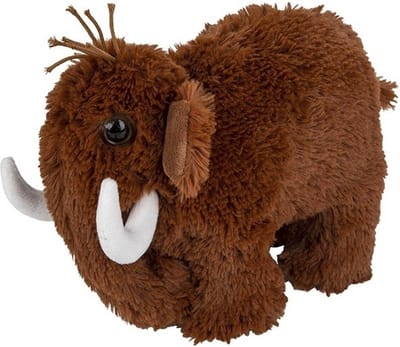 Pluche mammoet knuffel - 26 cm - bruin - prehistorisch - knuffeldier - voor kinderen - ijstijd