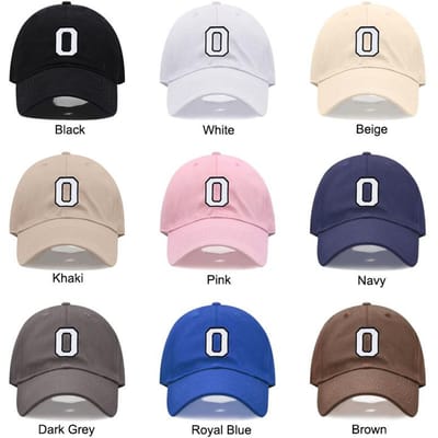 Initialen A-Z Borduur Baseballpet Voor Vrouwen Mannen Hoge Kwaliteit Zacht Katoen Mode Team Sport Vizieren Snapback Petten White Hat gray