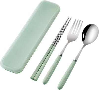 Reisbestek Set - Buiten Eetgerei - Picknick en Kamperen - Complete Set Met Etui