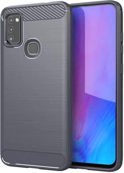 Cadorabo Hoesje geschikt voor Samsung Galaxy M51 in BRUSHED GRIJS - Beschermhoes van flexibel TPU siliconen in roestvrij staal-carbonvezel look Case Cover
