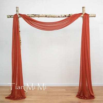 6 -10 Meter Bruiloft Boog Draperie Stof Transparante Chiffon Tule Gordijn Draperen Achtergrond Feestartikelen Draperie Ceremonie Decoratie 6 Meters x 74cm brown