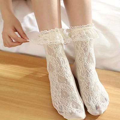 Chaussettes Sexy en résille en dentelle, fibres mélangées, transparentes, extensibles, élastiques, filet de cheville, fil fin pour femmes, chaussettes Cool one-size beige