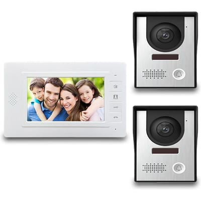Bekabeld video-intercomsysteem met een 7-inch display Video Deurbel Camera Nachtzicht Mobiel wit