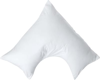 Homescapes Percale Katoen V-Kussensloop - Wit - 100% Egyptisch Katoen - 200TC - 38 x 76 cm