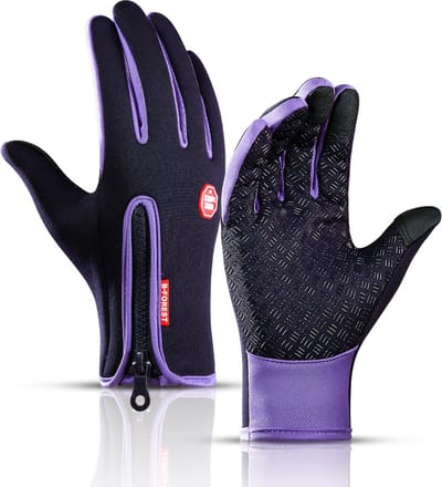 BukkitBow – Handschoenen met Touch Vinger – Winter Handschoenen – Fietshandschoenen Met Touch Tip – Touchscreen Handschoenen Geschikt voor Fiets & Scooter – Ideaal voor Wandelen – Winddicht & Fleece Voering - Paars - S