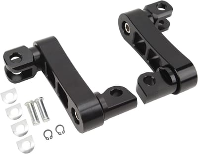 Motorvoetsteunen - Verstelbare Pinnen - Comfortabel Rijden - 360 Graden Verstelbaar - 2 1/4 inch - Zwart
