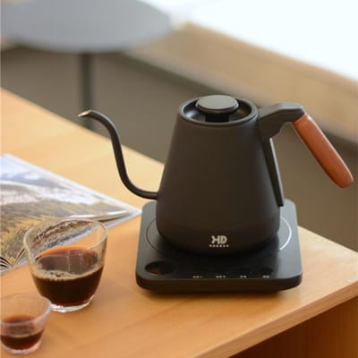 Bouilloire électrique 1500 W, pichet à col de cygne, cafetière à infusion manuelle, bouilloire à eau à contrôle de température, théière intelligente 800 ml AU noir