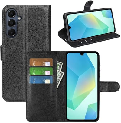 MobyDefend Hoesje - Geschikt voor Samsung Galaxy A17 - Kunstleren Wallet Book Case (Sluiting Voorkant) - Zwart