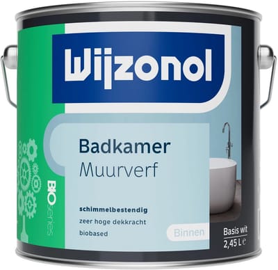Wijzonol Muurverf Badkamer Wit 2,5 Liter