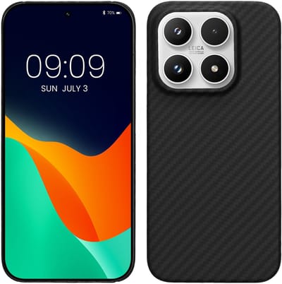 kalibri hoesje geschikt voor Xiaomi 17 - aramidehoes voor smartphone - mat zwart