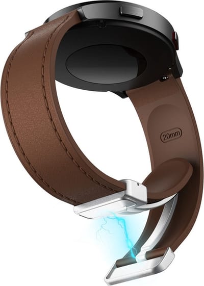 Hybride siliconen-leren bandje - geschikt voor Garmin Venu (2 Plus) / Venu SQ (2) / Vivomove (Style - Sport) / Vivoactive 3 / 5 / 6 / Forerunner 55 / 165 / 245 / 645 / 570 - 42mm - donkerbruin