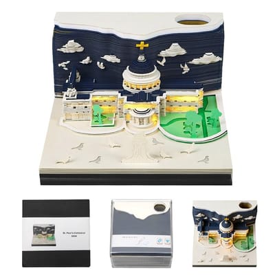 Dailygoods- Tafelkalender 2026 - Creatieve 3D-notitieblok - Weekkalender - Afscheuren - Memo-pad - Decoratief slotmodel - Met verlichting en penhouder - Kalender