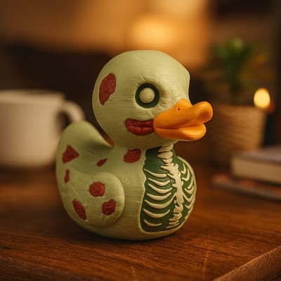 TheDuckSpecialist – Kleine Zombie Eend – 3D-geprint Halloween Figurine – Whimsical Home Accessory