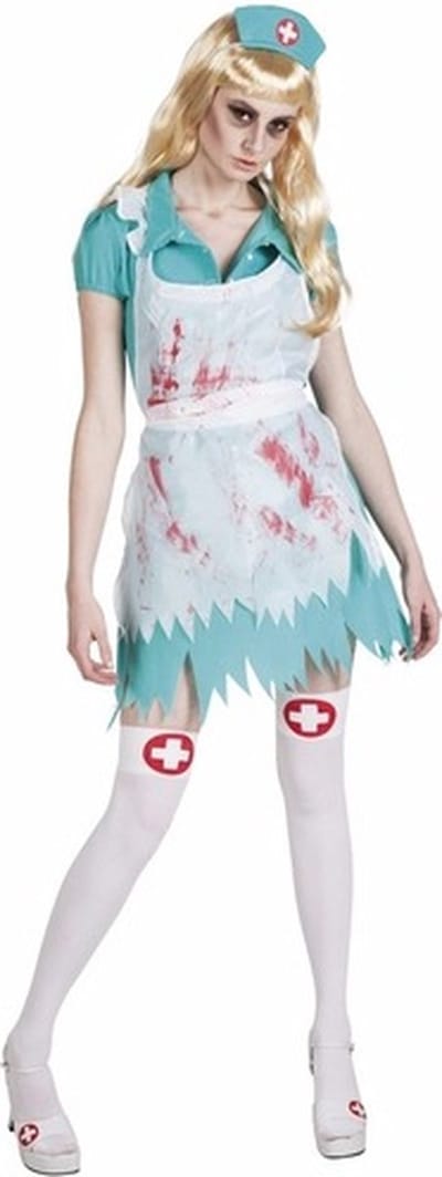 Boland Halloween zuster - 3 delig - polyester - bloederig - volwassenen - verkleden 36/38