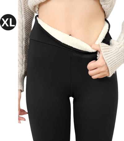 Nivard Winter Panty - Warme panty - Fleece Panty - Thermo Panty - Legging - Stretch - Dames Kleding - Zwart - Maat XL