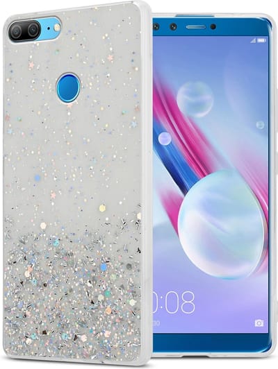 Cadorabo Hoesje geschikt voor Honor 9 LITE in Transparant met Glitter - Beschermhoes van flexibel TPU silicone met fonkelende glitters Case Cover Etui