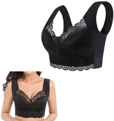Comfort BH Zonder Beugel - Maat XXL - Comfortabele Push Up BH - Zwangerschap bh - Beugelloze BH - Ondersteunende BH - Beha dames – Zwart - LOUZIR
