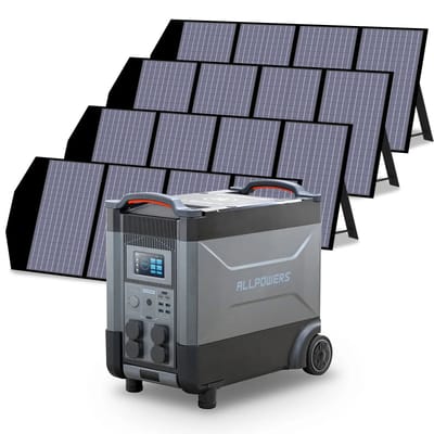 ALLPOWERS Solar Generator Kit 4000W (R4000 + SP029 140W Solar Panel) - R4000+4PCS SP029 140W Solar Panel