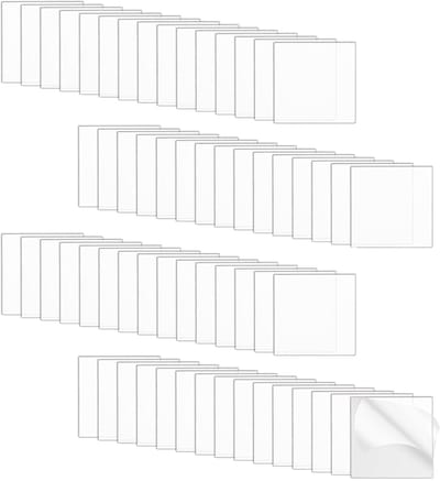 Acryl Platen - Kunststof Glas - Hobby Schilderen - Met Beschermfolie - 10x10 cm 60 stuks - Transparant