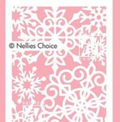 MMSA6-013 Nellie Snellen Mixed Media stencil "Large Snowflakes" - A6 - kerst sneeuwvlokken - sneeuwvlok - embossing mal