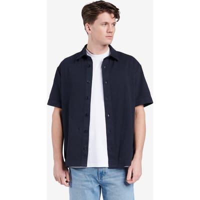 No Label Durban Heavyweight Cotton Navy Größe: S | Casual hemden Outlet | Herren | Blau