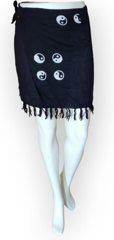 Strand rokje - zwart / wit - yin yang van Om Namaste