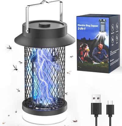 Oplaadbare Elektrische Insectenverdelger met UV-Licht en 3200V Muggenval voor Buiten en Camping