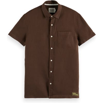 Scotch & Soda Core Seasonal - Regular-fit Short-sleeved Linen Shirt Demita Taglia: M | Camicie Casual Outlet | Uomo | Bianco