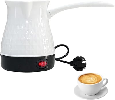Espresso Percolator - Koffiepot Mokkapot - Koffie Zetten - Dubbel Beveiligingssysteem - 500 ml - Wit