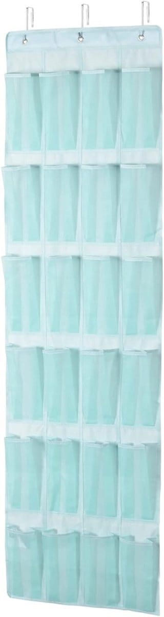 Famanu – Deurorganizer met 24 zakken, hangende opbergoplossing voor accessoires en kleine items, jadegroen