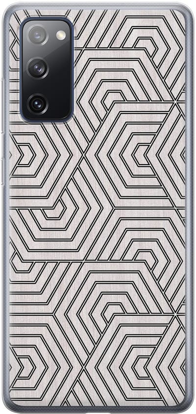 Leuke Telefoonhoesjes - Hoesje geschikt voor Samsung Galaxy S20 FE - Geometrisch - Soft case - TPU - Print / Illustratie - Grijs