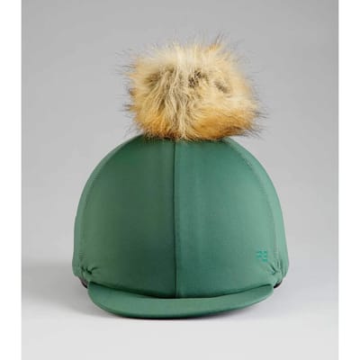 Helmmuts in jersey met pompon van imitatiebont Premier Equine