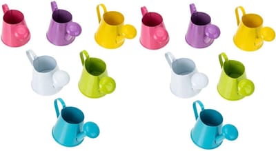Mini Gieters IJzer - Decoratieve Gieter - Miniatuur Decoratie - Set van 12 Stuks - 85 cm Breed - Diverse Kleuren