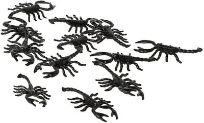Atosa Speelgoed Nep schorpioenen/insecten - set 12x stuks - kunststof - 7 cm - zwart - Halloween/horror