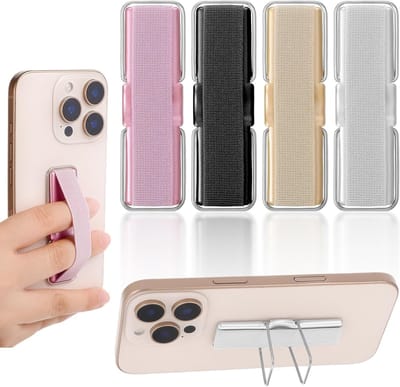 4-delige mobiele telefoonhouder, vingerhouder voor smartphone, zelfklevende vingersteun, eenhandige bediening, geschikt voor e-readers en kleine tablets, handige telefoonaccessoires