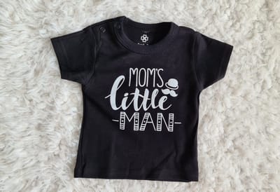 Little Jay mom's little man - zwart - t-shirt korte mouw