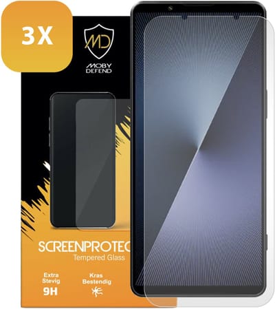 3-Pack MobyDefend Screenprotectors - Geschikt voor Sony Xperia 1 VII Case-Friendly Screensavers - Gehard Glas