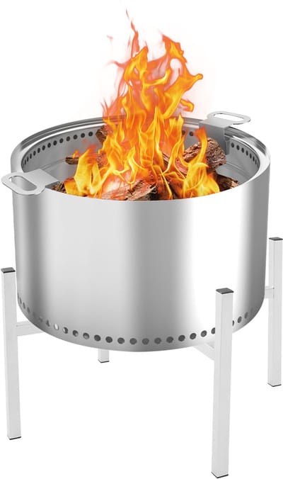 Vuurplaats Standaard - Vuurkorf Onderstel - Outdoor Koken - Verstelbare Hoogte - 48-68 cm - Zilver