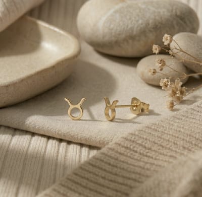 Maevi® Sterrenbeeld Oorbellen - Stier / Taurus - Kleur: Goud - 18K Goldplated / Verguld - Luxe Oorbellen - Sterrenbeeld / Zodiac - Hoge Kwaliteit - Verkleurt niet - Oorknopjes / Oorhanger - Incl. Luxe Cadeauverpakking - Gouden Oorbellen